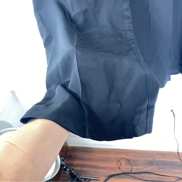 Eileen Fisher 100% silk wide leg trousers pleated belt loops pockets size M - Picture 3 of 13